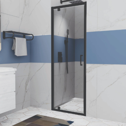 Giavani Bathrooms Complete Shower Suite with 900mm Pivot Door Enclosure, Black Brassware & Vanity Unit (3 colours)