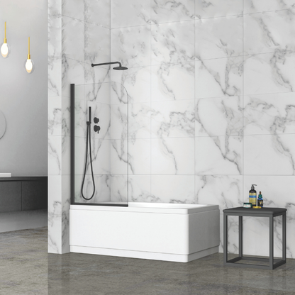 Giavani Bathrooms Complete Bathroom Suite with 1700mm Bath, Matt Black Brassware & Vanity Unit (3 colours)