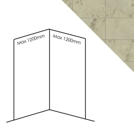 Bushboard Nuance Corner Pack A3 (for Shower Enclosures up to 1200mm) Amber Tile - Brand New Bathrooms