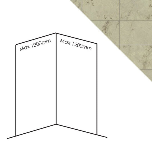 Bushboard Nuance Corner Pack A3 (for Shower Enclosures up to 1200mm) Amber Tile - Brand New Bathrooms