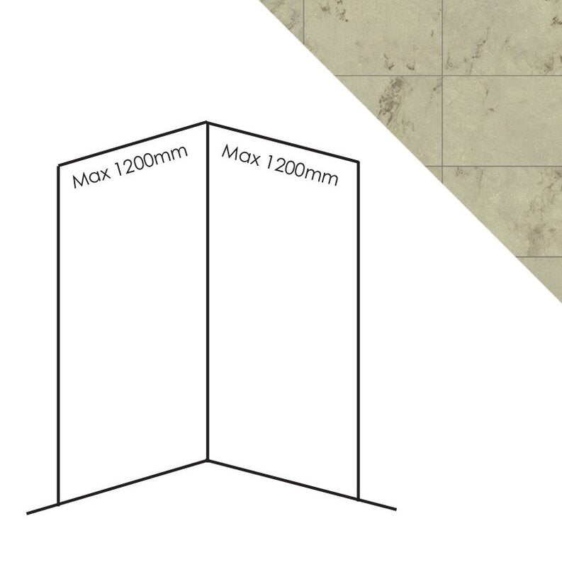 Bushboard Nuance Corner Pack A3 (for Shower Enclosures up to 1200mm) Amber Tile - Brand New Bathrooms
