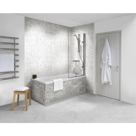Bushboard Nuance White Lightning Fossil 2420 x 580mm Feature Wall Panel - Brand New Bathrooms