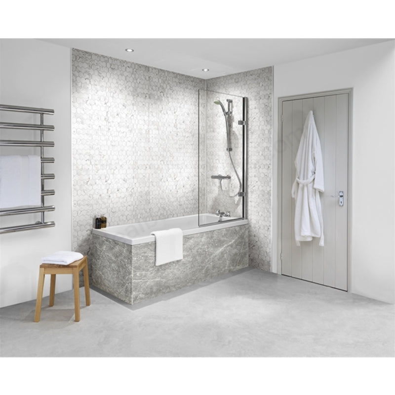 Bushboard Nuance White Lightning Fossil 2420 x 580mm Feature Wall Panel - Brand New Bathrooms
