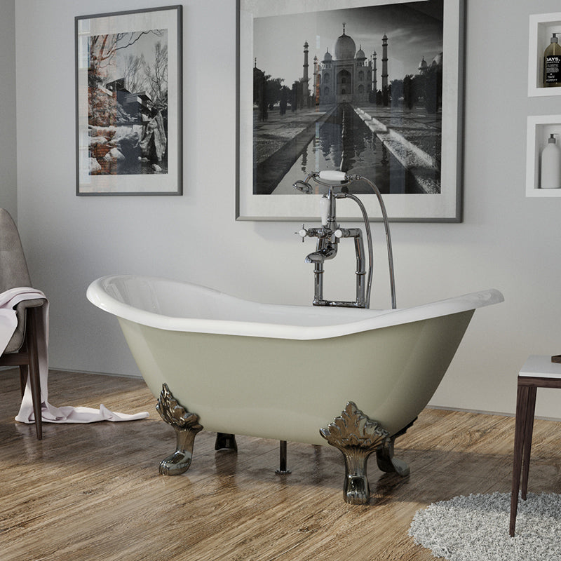 Hurlingham Byron Double Ended Cast Iron Slipper Bathtub (1 size, any colour) - Brand New Bathrooms