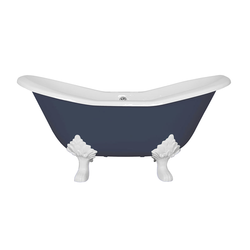 Hurlingham Byron Double Ended Cast Iron Slipper Bathtub (1 size, any colour) - Brand New Bathrooms