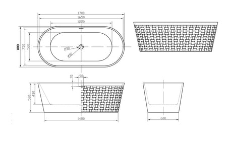Brand New Bathrooms Ingrid Freestanding Acrylic Bathtub (1 size, any colour) - Brand New Bathrooms