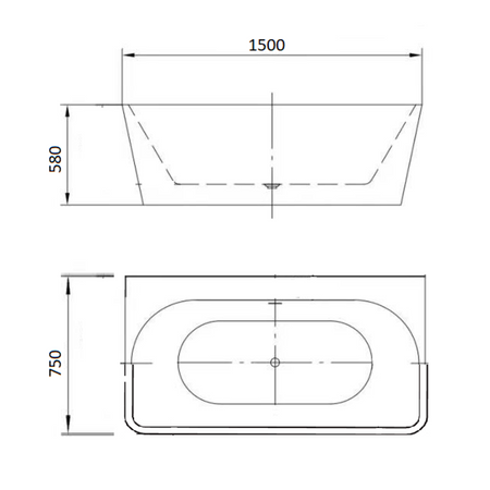 Brand New Bathrooms Julie Freestanding Back To Wall Acrylic Bathtub (1 size, any colour) - Brand New Bathrooms