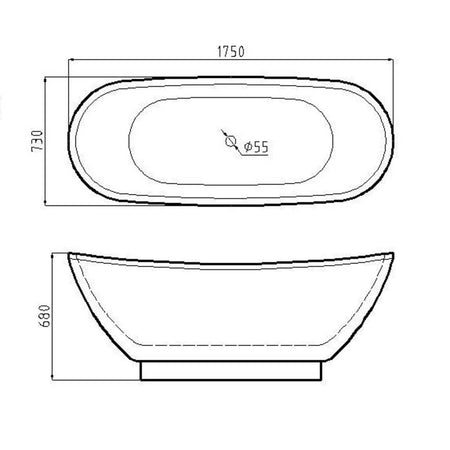 Brand New Bathrooms Doris Freestanding Acrylic Bathtub (1 size, any colour) - Brand New Bathrooms