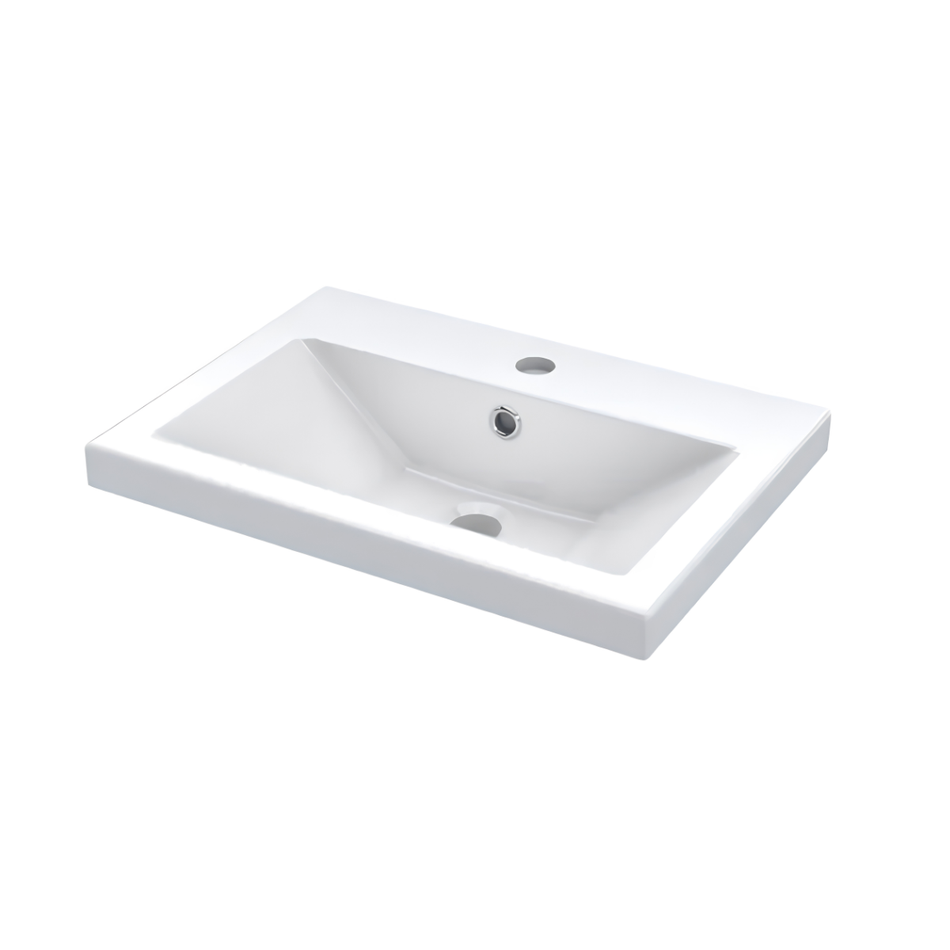 Hudson Reed Fusion Double Door 500mm Wall Hung Unit & Ceramic Basin (1 size, Bleached Oak)