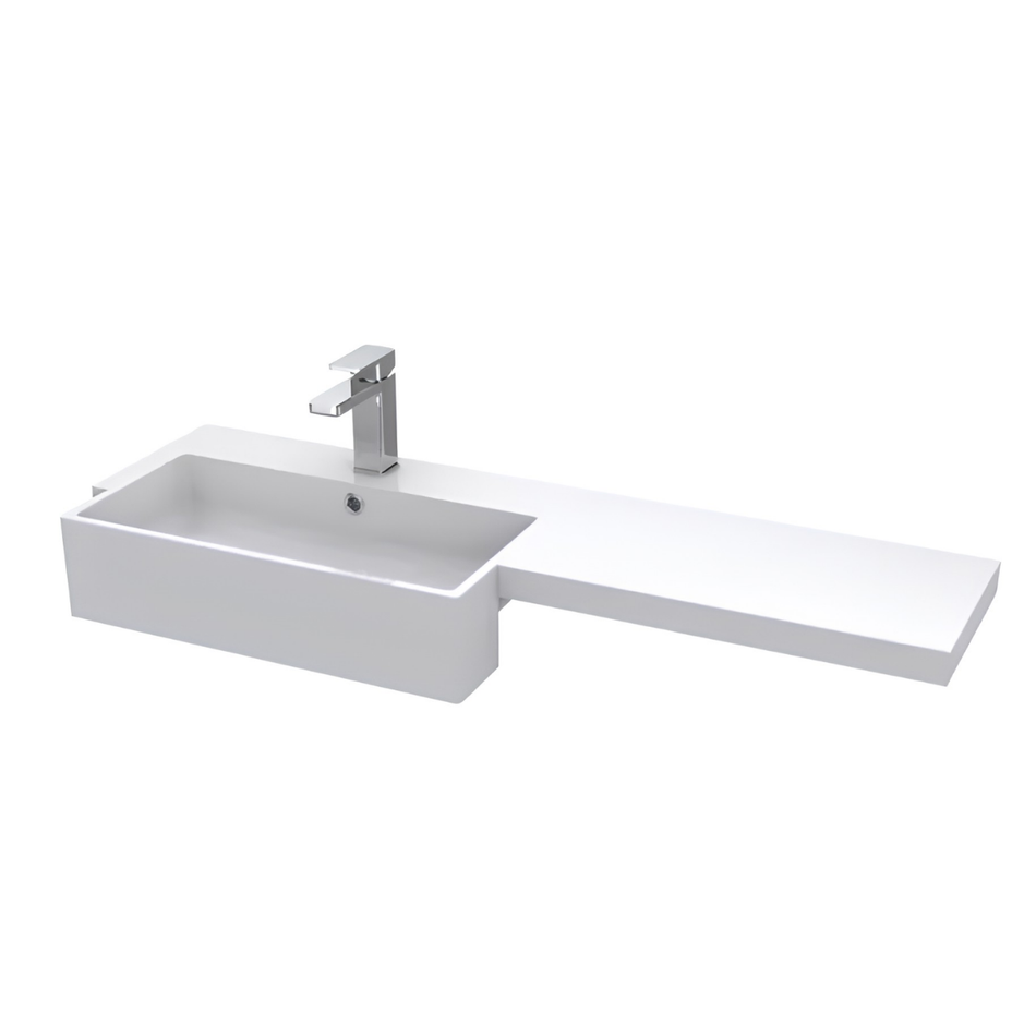 Hudson Reed Fusion 1100mm Floor Standing Combination Unit & Left Hand Semi Recessed Basin (1 size, Bleached Oak)