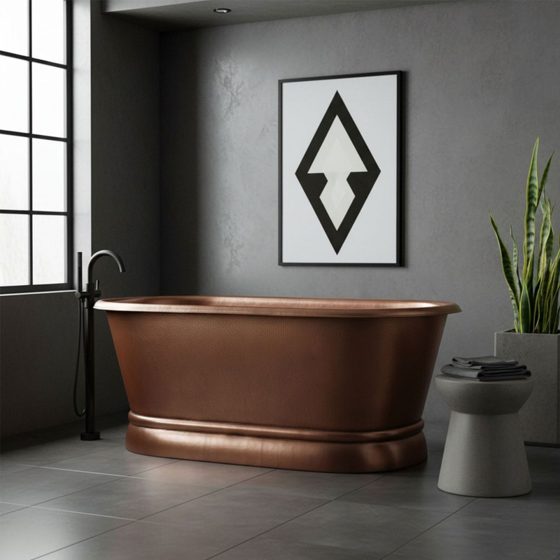 Coppersmith Creations Hammered Antique Finish Pedestal Copper Bathtub (3 sizes, Copper)