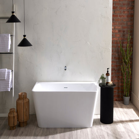 Brand New Bathrooms Julie Freestanding Back To Wall Acrylic Bathtub (1 size, any colour) - Brand New Bathrooms