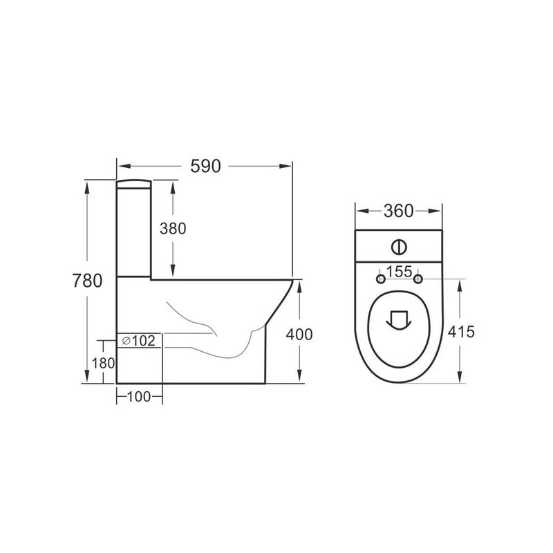 Scudo Ceramic Cistern Choices 550 & Middleton (White) CISTERN & FITTINGS ONLY - Brand New Bathrooms