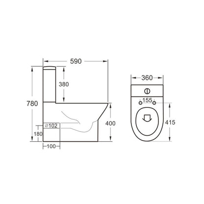 Scudo Ceramic Cistern Choices 550 & Middleton (White) CISTERN & FITTINGS ONLY - Brand New Bathrooms