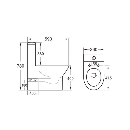 Scudo Ceramic Cistern Choices 550 & Middleton (White) CISTERN & FITTINGS ONLY - Brand New Bathrooms