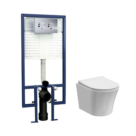 Nuie 5in1 Round Wall Hung Pan & Cistern (1 size, 4 colours) - Brand New Bathrooms