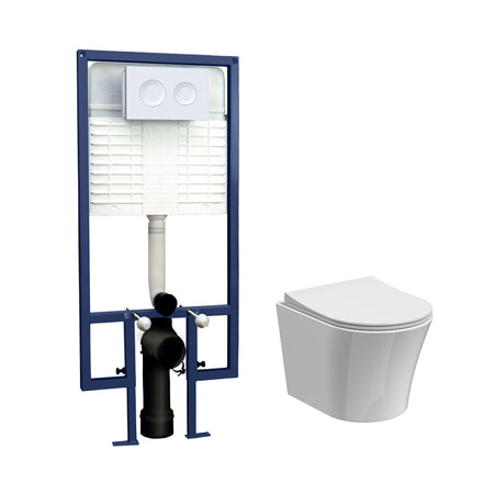 Nuie 5in1 Round Wall Hung Pan & Cistern (1 size, 4 colours) - Brand New Bathrooms