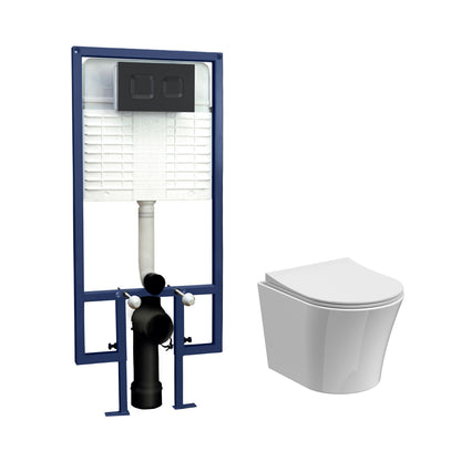 Nuie 5in1 Round Wall Hung Pan & Cistern (1 size, 4 colours) - Brand New Bathrooms
