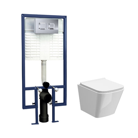 Nuie 5in1 Round Wall Hung Pan & Square Cistern(1 size, 4 colours) - Brand New Bathrooms