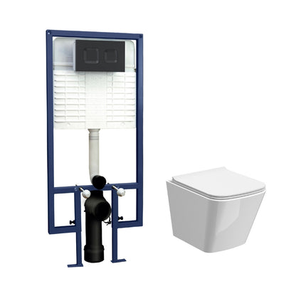 Nuie 5in1 Round Wall Hung Pan & Square Cistern(1 size, 4 colours) - Brand New Bathrooms