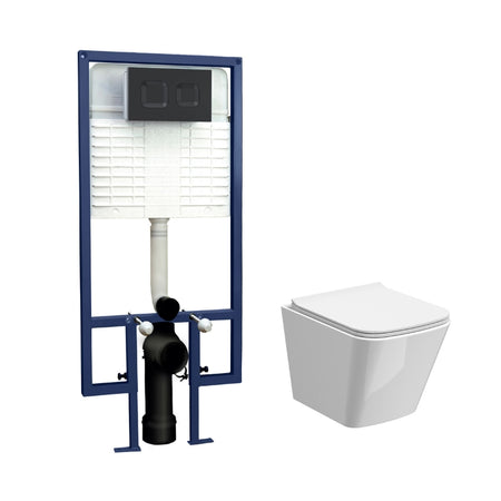 Nuie 5in1 Round Wall Hung Pan & Square Cistern(1 size, 4 colours) - Brand New Bathrooms