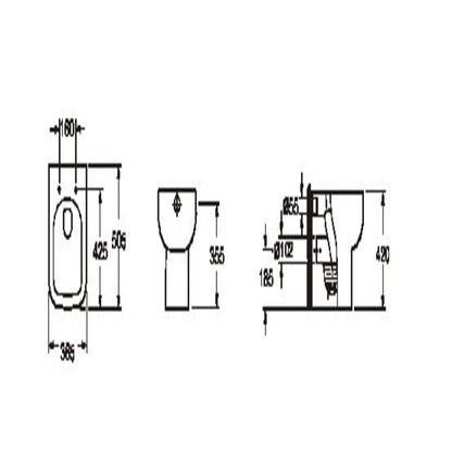 Scudo Choices BTW Comfort Toilet Pan & Seat (White) TOILET PAN & SEAT ONLY - Brand New Bathrooms