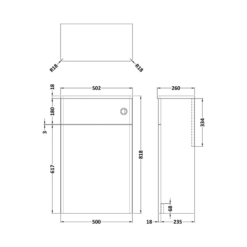 Nuie Classique 500mm Satin White Floor Standing Concealed Cistern (1 size, 3 colours) - Brand New Bathrooms