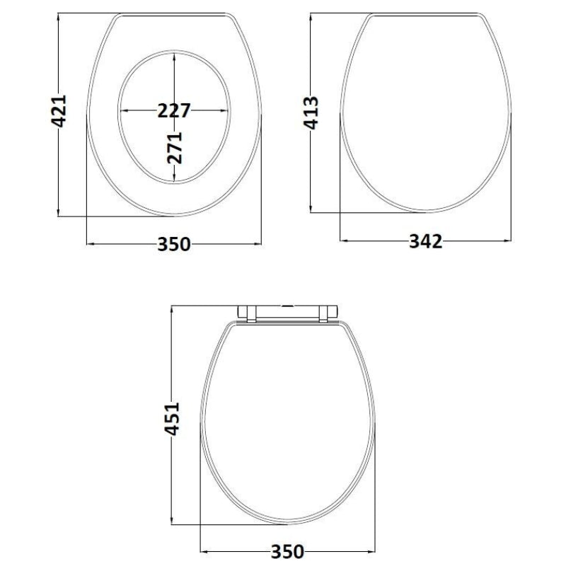 Nuie Classique Traditional Round Wooden Toilet Seat (1 size, 4 colours) - Brand New Bathrooms