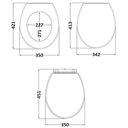 Nuie Classique Traditional Round Wooden Toilet Seat (1 size, 4 colours) - Brand New Bathrooms