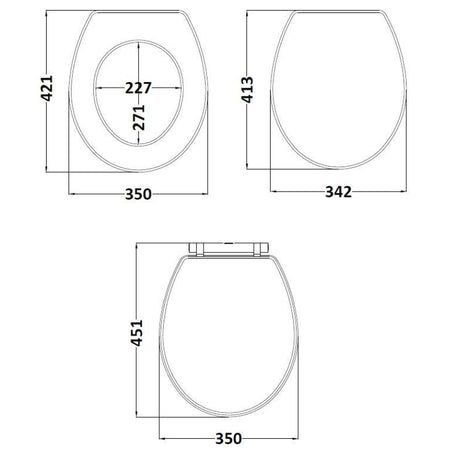 Nuie Classique Traditional Round Wooden Toilet Seat (1 size, 4 colours) - Brand New Bathrooms