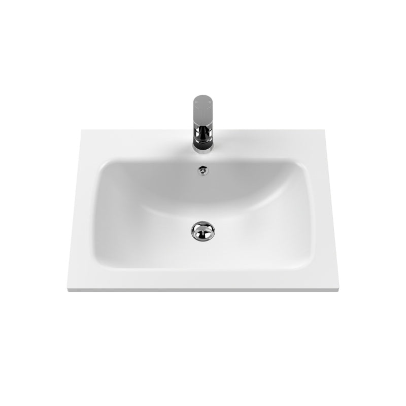 Nuie Classique Floor Standing Vanity Unit With 1 Tap Hole Stone Basin (2 sizes, White) - Brand New Bathrooms