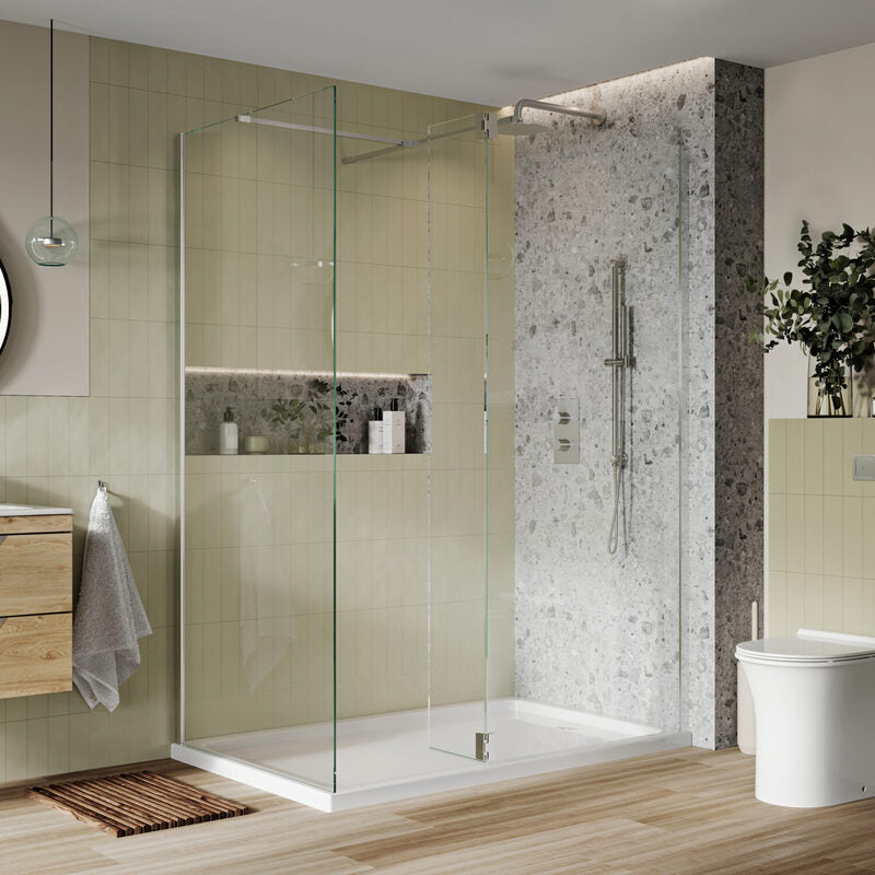 Scudo Clear Glass Hinged Flipper Panel (glass only) - Brand New Bathrooms