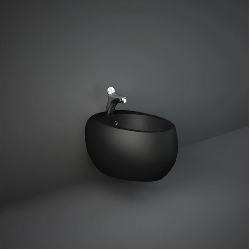 RAK Ceramics Cloud 1 Tap Hole Wall Hung Bidet (Black) - Brand New Bathrooms