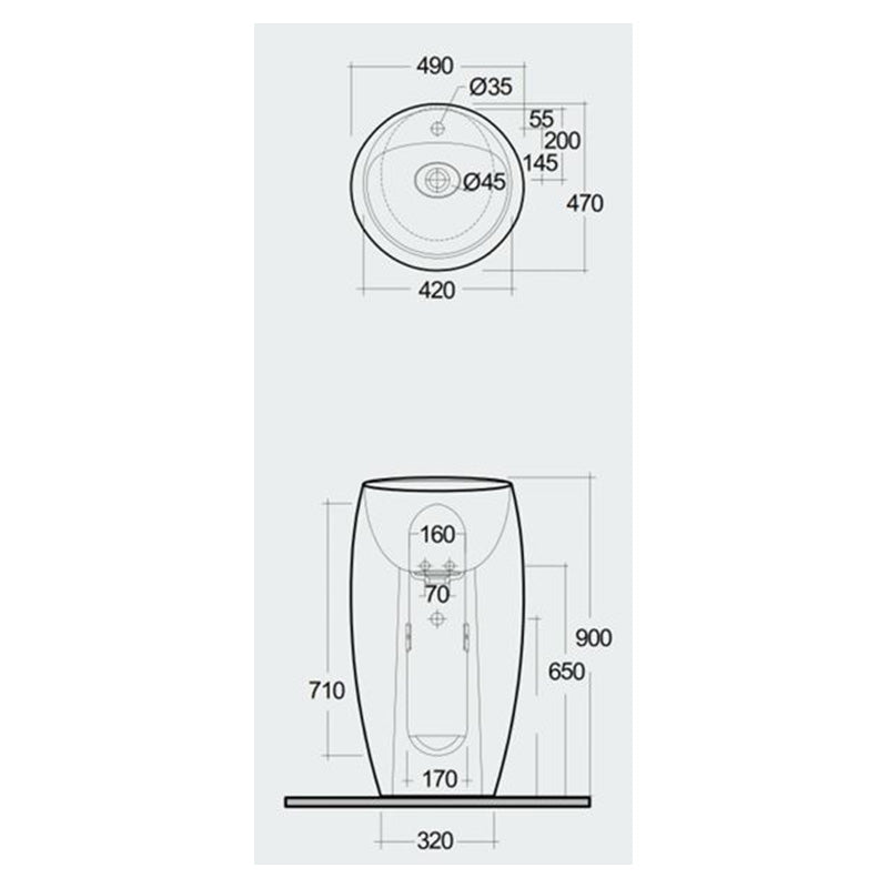 RAK Ceramics Cloud Floor Standing Basin (1 size, 3 colours) - Brand New Bathrooms