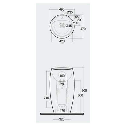 RAK Ceramics Cloud Floor Standing Basin (1 size, 3 colours) - Brand New Bathrooms