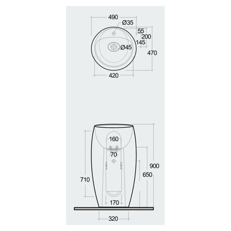 RAK Ceramics Cloud Floor Standing Basin (1 size, 3 colours) - Brand New Bathrooms