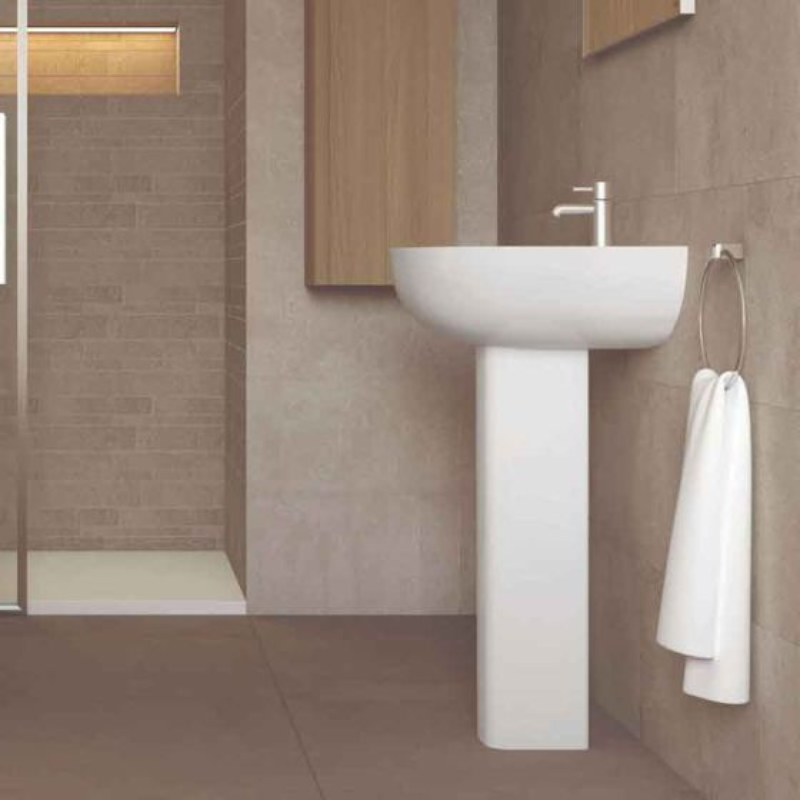 RAK Ceramics Full Slim Pedestal For Basin (1 size, White) - Brand New Bathrooms