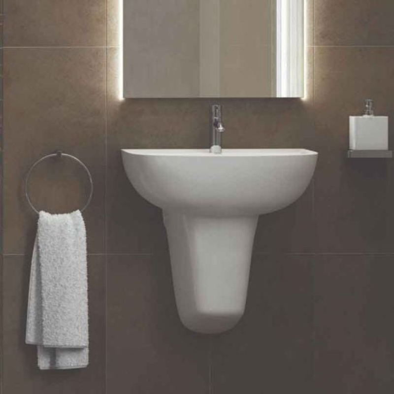 RAK Ceramics Compact Half Pedestal for Basin (1 size, White) - Brand New Bathrooms