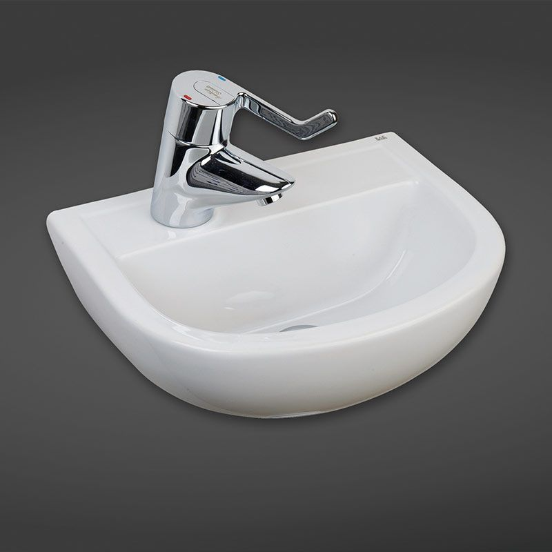 RAK Ceramics Compact 380mm Wall Hung Basin (1 size, 3 styles, White) - Brand New Bathrooms