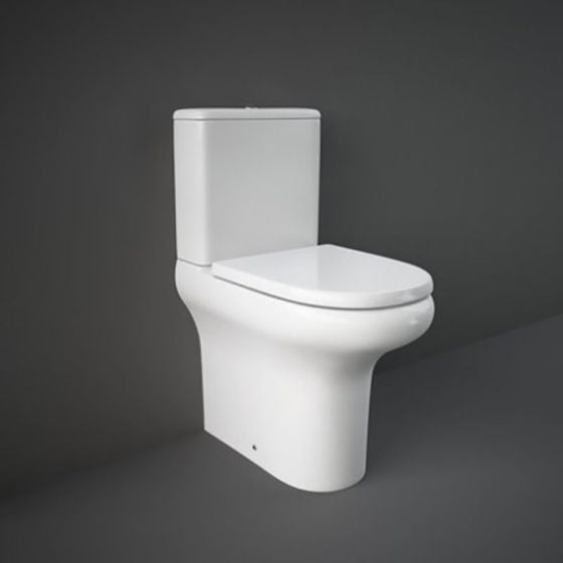 RAK Ceramics Compact Deluxe Rimless Close Coupled Full Back to Wall WC Pan (1 size, White) - Brand New Bathrooms