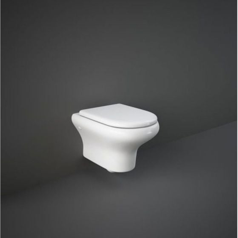 RAK Ceramics Compact Rimless Wall Hung Toilet Pan (1 size, Gloss White) - Brand New Bathrooms