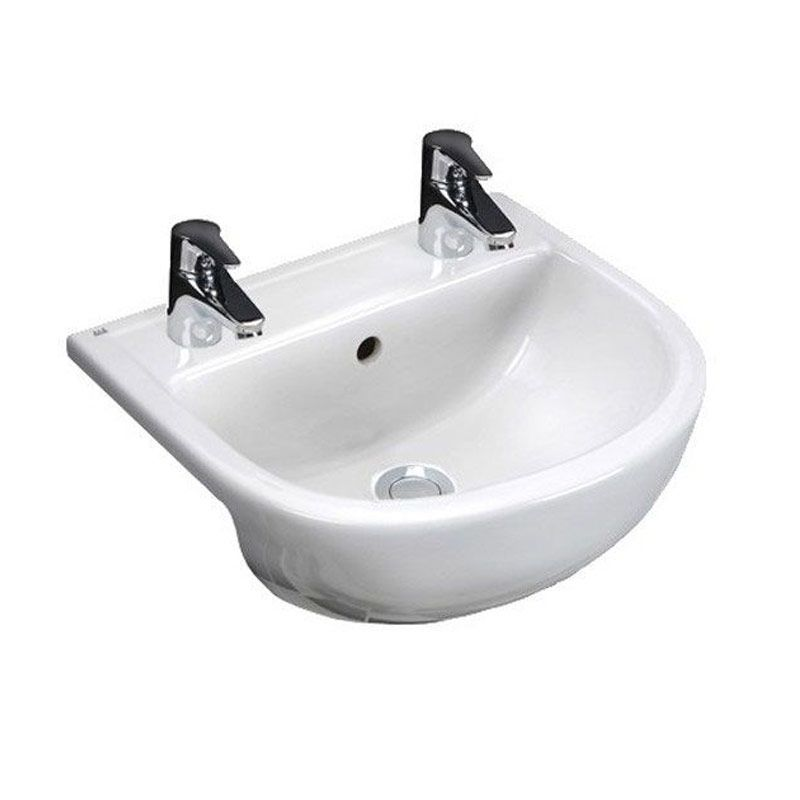 RAK Ceramics Compact Semi Recessed Basin (1 size, 2 styles, White) - Brand New Bathrooms