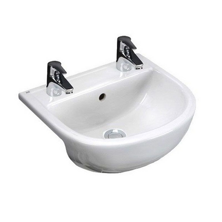 RAK Ceramics Compact Semi Recessed Basin (1 size, 2 styles, White) - Brand New Bathrooms