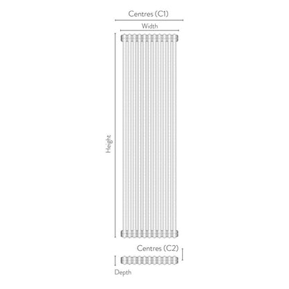 Scudo 2 Column Vertical Designer Radiator (9 sizes, 3 colours) - Brand New Bathrooms