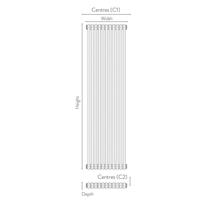 Scudo 2 Column Vertical Designer Radiator (9 sizes, 3 colours) - Brand New Bathrooms