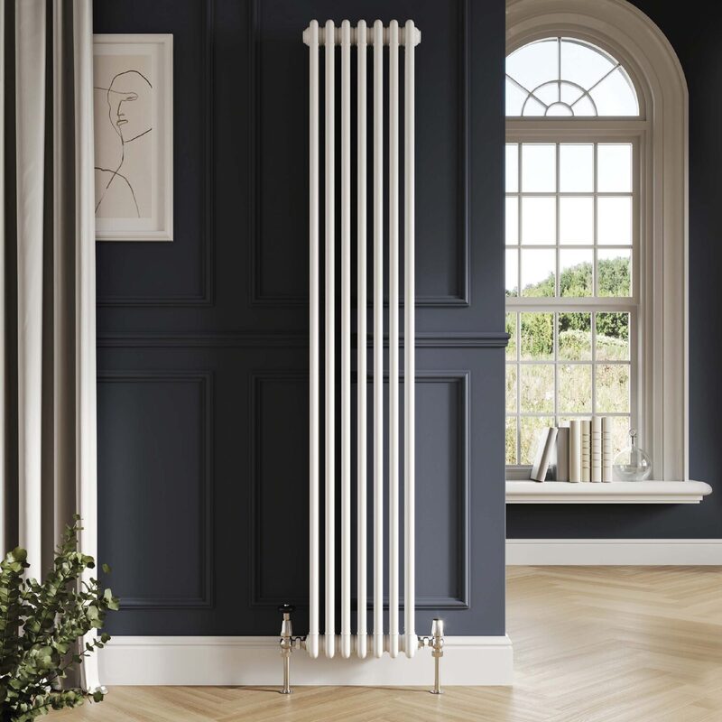 Scudo 3 Column Vertical Designer Radiator (3 sizes, White) - Brand New Bathrooms