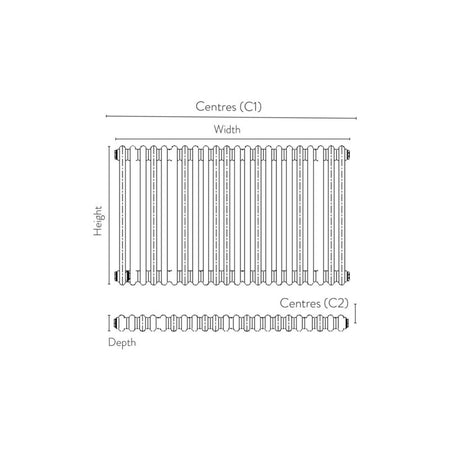Scudo 3 Column Horizontal Designer Radiator (4 sizes, 3 colours) - Brand New Bathrooms