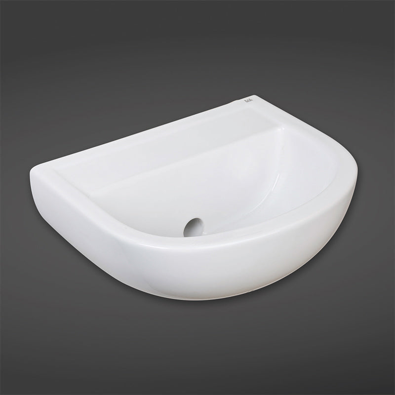 RAK Ceramics Compact 380mm Wall Hung Basin (1 size, 3 styles, White) - Brand New Bathrooms
