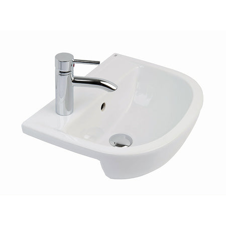 RAK Ceramics Compact 325mm Semi Recessed Basin with 1 Tap Hole (1 size, 2 styles, White) - Brand New Bathrooms
