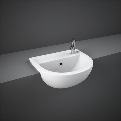 RAK Ceramics Compact Semi Recessed Basin (1 size, 2 styles, White) - Brand New Bathrooms
